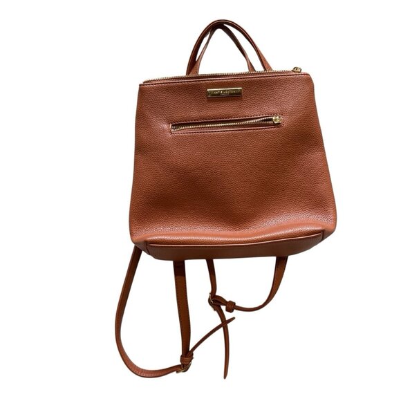 Kate Loxton Brown Backpack Purse bag Adjustable Straps Pebbled Soft Faux Leather - Picture 1 of 5